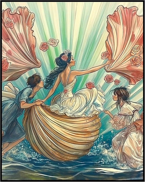 Posterizer 1 pcs-The Birth of Venus classic painting Italian Renaissance inspired art-Kids Room Art-Coastal & Nautical Art- Gift for Men Women Ent...